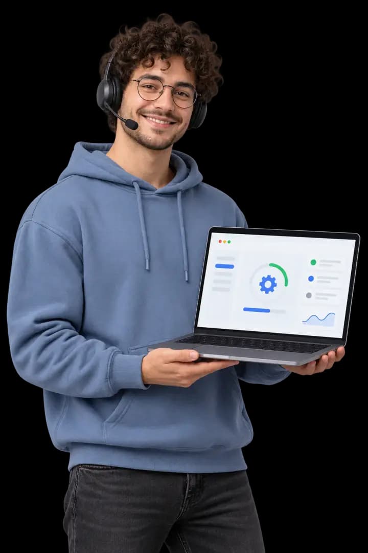 Person checking a website dashboard on a laptop